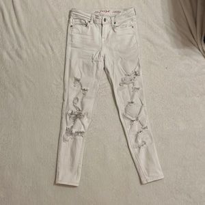 White ripped jeans